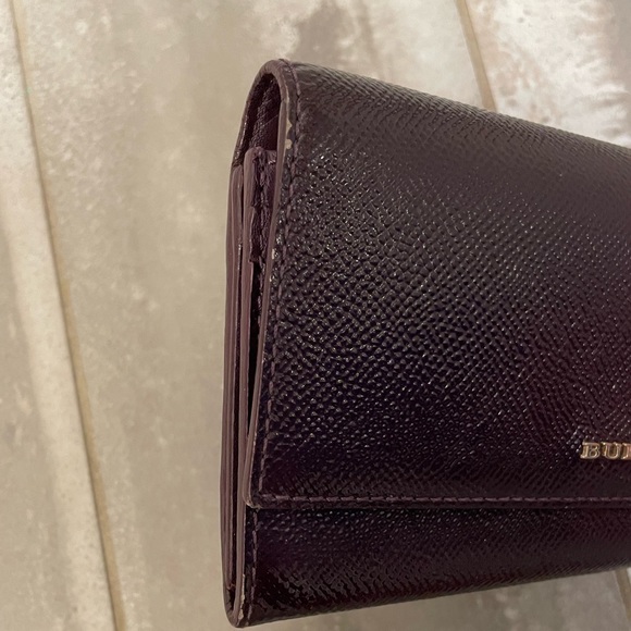 Burberry Purple Patent Leather Logo Flap Continental Wallet - Picture 3 of 6